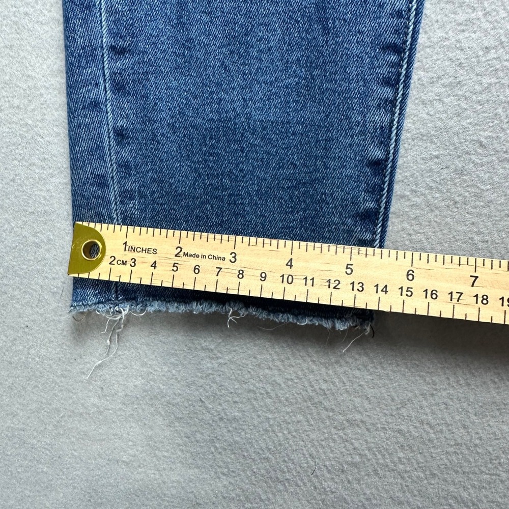 Altar'd State Mica Jeans Women 31 Blue High Rise Button Fly Raw Hem Distressed - Picture 7 of 14